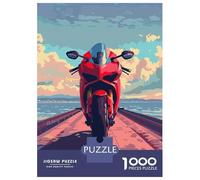 Puzzles for Teenagers 1000 Piece Red Sportbike Illustration Puzzles for Adults Toy Wall Decor Analysis And Logic Challenging Game Gifts 70x50cm/1000pcs