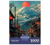 Puzzles for Teenagers 1000 Piece Retro Mount Fuji City Puzzles for Adults Brain Teaser Game Improve Memory Fun Activities at Home 70x50cm/1000pcs