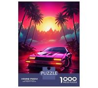 Puzzles for Teenagers 1000 Piece Retro Synthwave Car Puzzles for Adults Toy Wall Decor Analysis And Logic Challenging Game Gifts 70x50cm/1000pcs