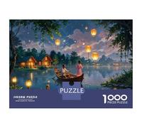 Puzzles for Teenagers 1000 Piece Romantic Night on The Lake Jigsaw Puzzle Relaxing Games Difficult Challenge Fun Activities at Home 70x50cm/1000pcs
