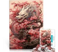 Puzzles for teenagers 1000 Piece Sakura Dragon Chinese pädagogische Herausforderung Geburtstagsgeschenk, Geschenke, Wandkunst75x50cm