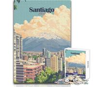 Puzzles for Teenagers 1000 Piece Santiago, Chile Cityscape Brainteaser Family Games Tough Challenge Educational Toy Size 38x26cm
