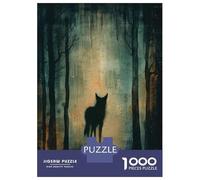 Puzzles for Teenagers 1000 Piece Shadowy Dingo in The Woods Jigsaw Puzzle Brain Teaser Game Presents for Women Christmas Birthday Gifts 38x26cm/1000pcs