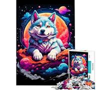 Puzzles for Teenagers 1000 Piece Siberian Husky Puppies Fun at Home Activities, Wall Art Educational Games Suitable for People Aged 14 And Above (50x75cm)