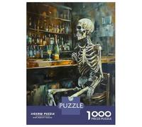Puzzles for Teenagers 1000 Piece Skele-Bart Skeleton in Bar Puzzles for Adults Anti-Stress Toys Difficult Challenge Challenging Game Gifts 52x38cm/1000pcs