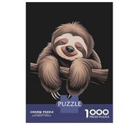 Puzzles for Teenagers 1000 Piece Sleeping Cute Sloth Illustration Jigsaw Puzzle Brain Teaser Game Presents for Women Christmas Birthday Gifts 70x50cm/1000pcs