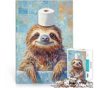 Puzzles for teenagers 1000 Piece Sloth with Toilet Paper Hat Präzisionsschnitt Einzigartige Wohndekoration und Geschenke50x70cm