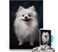 Puzzles for teenagers 1000 Piece Smiling White Pomeranian pädagogische Herausforderung Geburtstagsgeschenk52x38cm