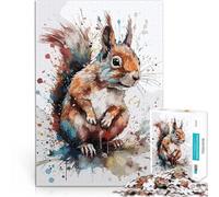 Puzzles for teenagers 1000 Piece Squirrel Watercolor Art Educational Games Home Decoration Great gifts and toys 26x38cm