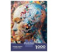Puzzles for Teenagers 1000 Piece Stained Glass Head Sculpture Jigsaw Puzzle Relaxing Games Difficult Challenge Fun Activities at Home 70x50cm/1000pcs