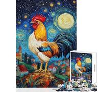 Puzzles for Teenagers 1000 Piece Starry Rooster's Vigil Educational Game Analysis And Logic Home Decoration Toys Unique Gifts for Birthday And Christmas (38X26cm)