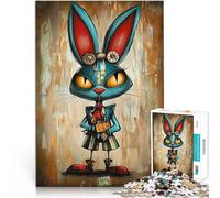 Puzzles for teenagers 1000 Piece Steampunk Mechanical Rabbit in Fantasy Art Style Präzisionsschnitt Geschenk zum Geburtstag52x38cm