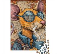 Puzzles for Teenagers 1000 Piece Steampunk Mouse with Goggles Puzzles for Adults Brain Teaser Game Improve Memory Fun Activities at Home 70x50cm/1000pcs