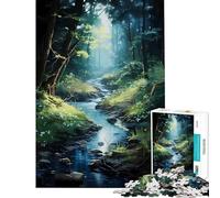 Puzzles for Teenagers 1000 Piece Stream Through The Woods Educational Challenge But Fun And Humorous Relaxing Games for 14+ Puzzle Game Offered (38x26cm)