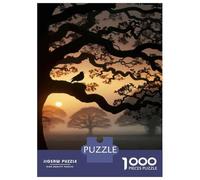Puzzles for Teenagers 1000 Piece Sunrise with Bird on Tree Branch Jigsaw for Adults Brain Teaser Game Analysis And Logic Challenging Game Gifts 38x26cm/1000pcs
