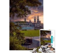 Puzzles for Teenagers 1000 Piece Sunset over Dresden Puzzles for Adults Family Games Difficult Challenge Fun Activities at Home (Size 50x75cm)