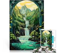Puzzles for teenagers 1000 Piece Surreal sunset waterfall Challenging Game and Family Play is ideal as gifts for the whole family 26x38cm