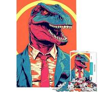 Puzzles for Teenagers 1000 Piece T Rex Jurassic Trader Adult Puzzles Toy Wall Decor Staycation Kill Time Fun Activities at Home (Size 75x50cm)