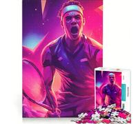 Puzzles for Teenagers 1000 Piece Tennis Player in Action Brain Teaser Game Challenging To Complete Deal As Gifts for The Whole Family 38x26cm