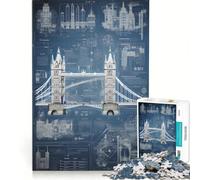 Puzzles for Teenagers 1000 Piece Thames River Crossing Brain Teaser Game Challenging To Complete Deal As Gifts for The Whole Family 38x52cm