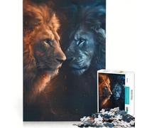 Puzzles for Teenagers 1000 Piece The Blue And Orange Lions Brain Teaser Game Challenging To Complete Deal As Gifts for The Whole Family 50x75cm