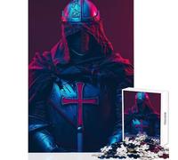 Puzzles for Teenagers 1000 Piece The Retro Templar Knight Fun Interactive Family Experience Wonderful Holiday Giftsing Choice (50X75cm)