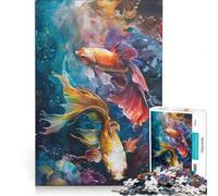 Puzzles for Teenagers 1000 Piece The Siamese Fighting Fish Brain Teaser Game Challenging To Complete Deal As Gifts for The Whole Family 38x52cm