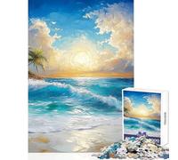 Puzzles for Teenagers 1000 Piece The Sunny Beach Educational Game Analysis And Logic Home Decoration Toys Unique Gifts for Birthday And Christmas (38X26cm)