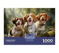 Puzzles for Teenagers 1000 Piece Three Brittany Spaniel Puzzles for Adults Toy Wall Decor Analysis And Logic Challenging Game Gifts 38x26cm/1000pcs