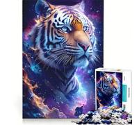 Puzzles for Teenagers 1000 Piece Tiger in Space Brain Teaser Game Challenging To Complete Deal As Gifts for The Whole Family 38x26cm