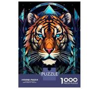 Puzzles for Teenagers 1000 Piece Tiger Stained Glass Puzzles for Adults Toy Wall Decor Analysis And Logic Challenging Game Gifts 70x50cm/1000pcs