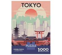 Puzzles for Teenagers 1000 Piece Tokyo Cityscape Art Deco Puzzles for Adults Brain Teaser Game Improve Memory Fun Activities at Home 38x26cm/1000pcs