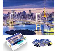 Puzzles for teenagers 1000 Piece Tokyo Skyline with Rainbow Bridge Denkspiel Die Liebe zwischen Paaren stärken50x70cm