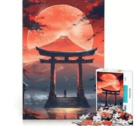 Puzzles for Teenagers 1000 Piece Torii Gate View Mt Fuji Brain Teaser Game Challenging To Complete Deal As Gifts for The Whole Family 38x26cm
