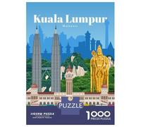 Puzzles for Teenagers 1000 Piece Travel to Kuala Lumpur Puzzles for Adults Brain Teaser Game Improve Memory Fun Activities at Home 38x26cm/1000pcs