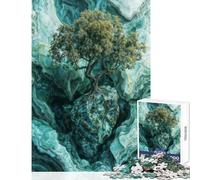 Puzzles for Teenagers 1000 Piece Tree on The Emerald Cliffs Educational Games Learning Educational Toy Wall Decor Train Your Brain And Hands (50x75cm)