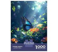 Puzzles for Teenagers 1000 Piece Tropical Blue Butterfly Puzzles for Adults Toy Wall Decor Analysis And Logic Challenging Game Gifts 52x38cm/1000pcs
