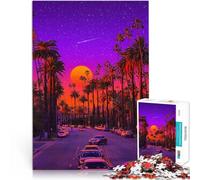 Puzzles for teenagers 1000 Piece Tropics in Hollywood Lernspiele DIY Spielzeug mit passendem Poster und Quizblatt75x50cm