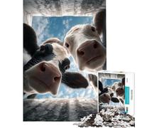 Puzzles for Teenagers 1000 Piece Two Cows Looking Down Educational Games Learning Educational Toys Great Gifts And Toys Learning Educational (size 38x26cm)