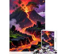 Puzzles for Teenagers 1000 Piece Volcanic Landscape with Lava Flow Fun Interactive Family Experience Wonderful Holiday Giftsing Choice (38X26cm)