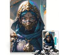 Puzzles for Teenagers 1000 Piece Warrior Woman in A Mask Relaxing Games Difficult And Challenge Every Piece Is Unique 50x75cm