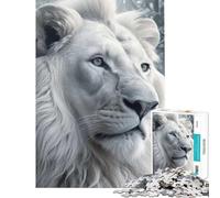 Puzzles for Teenagers 1000 Piece White Fantasy Lion Help The Brain Exercise Difficult Hard Family Game Suitable for People Aged 14 And Above (38x26cm)