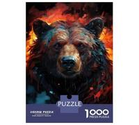 Puzzles for Teenagers 1000 Piece Wild Bear Spirit Art Print Jigsaw Puzzle Relaxing Games Difficult Challenge Fun Activities at Home 70x50cm/1000pcs