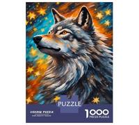 Puzzles for Teenagers 1000 Piece Wolf Star Painting Puzzles for Adults Toy Wall Decor Analysis And Logic Challenging Game Gifts 38x26cm/1000pcs