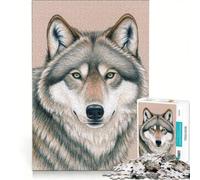 Puzzles for Teenagers 1000 Piece Wolf with Green Eyes Impossible Game Difficult Challenge Unique Birthday And Gifts 50x75cm