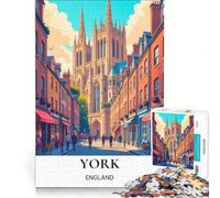 Puzzles for Teenagers 1000 Piece York's Historic Center, Hands-on Game, Staycation Kill Time, with Matching Poster And Trivia Sheet 38x52cm
