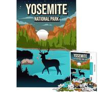 Puzzles for Teenagers 1000 Piece Yosemite California National Park Nature Poster Learning Educational Toys Family Game for The Whole for Women Men (Size 38x26cm)
