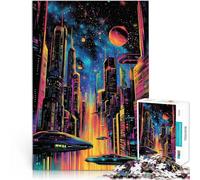 puzzles for teenagers 1000 pieces A Neon Night in the City Herausforderndes Spiel Tolle Geschenke und Spielzeuge75x50cm