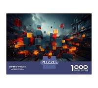 Puzzles for Teenagers 1000 Pieces Abstract 3D Cubes in Motion Jigsaws for Adults DIY Toys Analysis And Logic Fun at Home Activities, 70x50cm/1000pcs