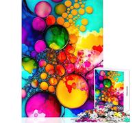 Puzzles for Teenagers 1000 Pieces Abstract Alcohol Ink Educational Toy Gift For Birthdays Family Game Wishlist with Santa Claus Size 50x75cm